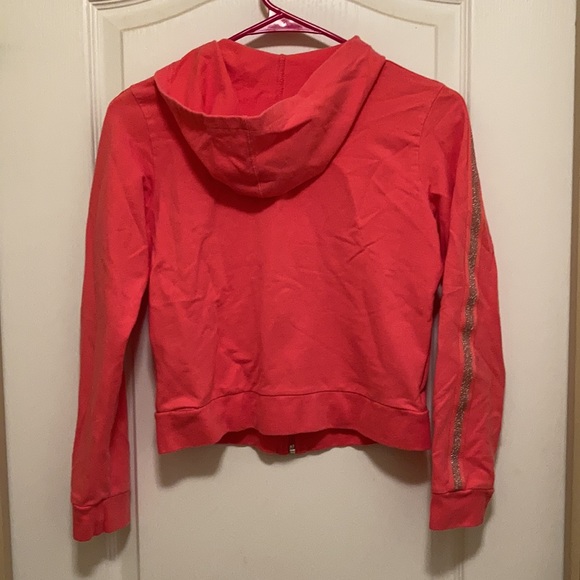 🎉Price Drop! Girls Size L(14) Coral Zippered Sweat Jacket - Picture 5 of 7